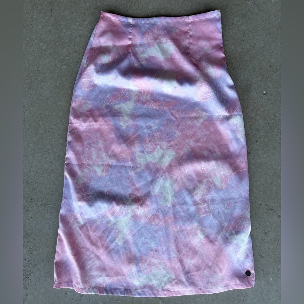 Roxy pastel satin midi skirt y2k fairycore mermaid coquette slip skirt small